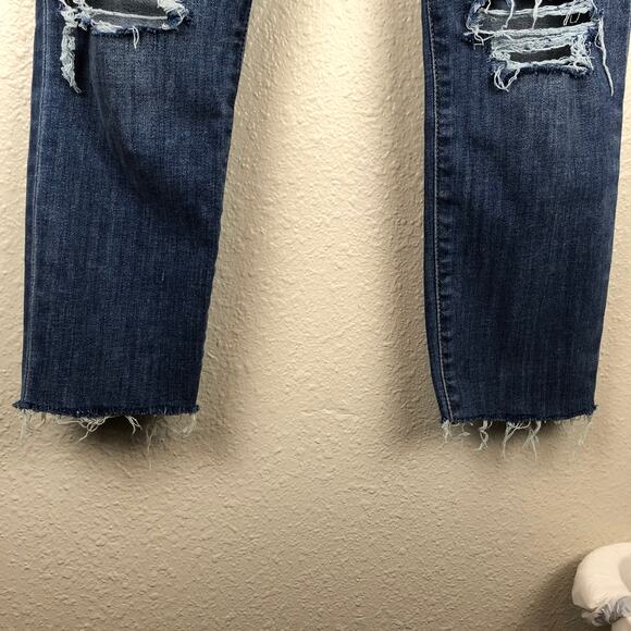 Joe's Jeans Distressed Holes Medium Wash Cropped Skinny Blue Denim Jeans W 27 - Picture 13 of 14